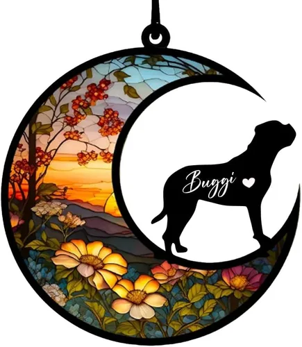 Vista 42 de Atrapasoles conmemorativos personalizados para perros Akita, nombre de perro personalizado, adorno de pérdida de perro, regalo para amantes