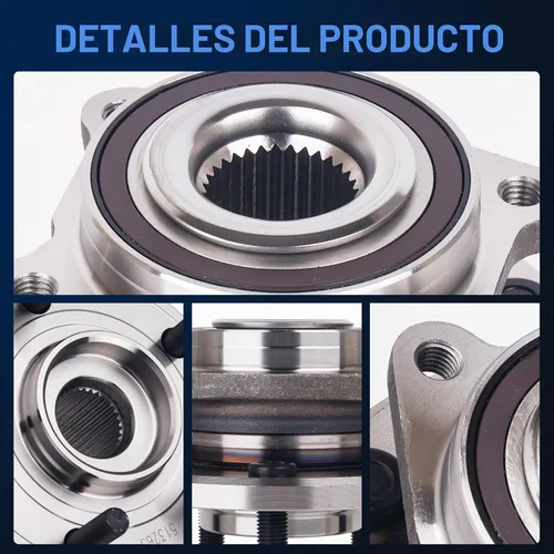 Vista 5 de Autoround 513263 Conjunto de buje y rodamiento de rueda delantera (codificador ABS) Compatible con Chrysler 200 2011-2014, Sebring/Cirrus 2007-2010