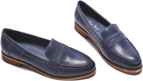 Vista 5 de Mona Flying Mocasines de cuero para mujer, estilo informal, planos, para mujeres y jóvenes