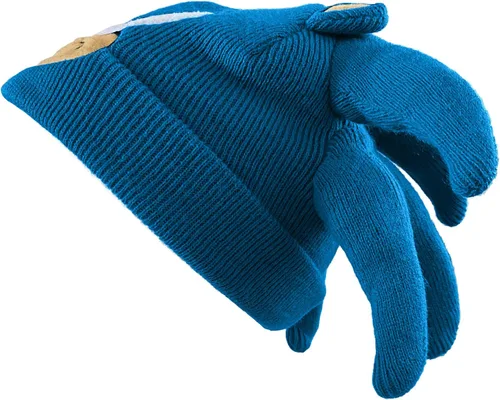 Vista 4 de Seven Times Six Sonic The Hedgehog - Gorro para disfraz con cara bordada en 3D color azul