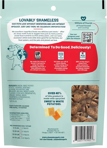 Vista 2 de Shameless Pets Golosinas suaves y masticables para perros, Bacon Me Crazy Meaty Tenders, 8 onzas, el tocino real es el primer ingrediente, sin