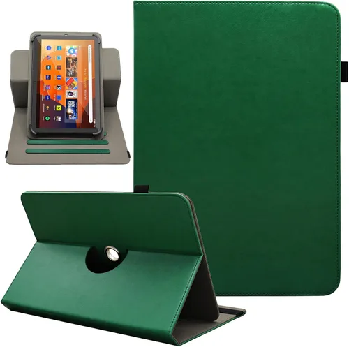 Vista 19 de Funda universal para tablet Android de 10 y 10.1 pulgadas, Dluggs de piel sintética con rotación de 360 grados, soporte multiángulo