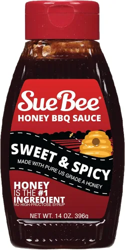 Vista 8 de Sue Bee Salsa BBQ de miel, estilo original, hecha con miel pura, sin gluten, 14 onzas (paquete de 1)