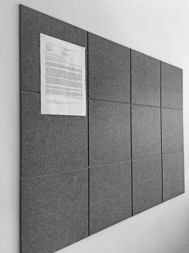 Vista 55 de Tabla de corcho alternativa de 24 x 36 pulgadas, paquete de 6 azulejos de pared de fieltro con pestañas adhesivas extraíbles seguras, tableros