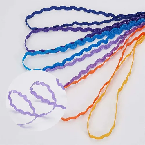 Vista 7 de GORGECRAFT Rick Rick - Cinta de 24 yardas, 12 colores, 0.197 in, costura ondulada, flecos, tejido trenzado, encaje para manualidades, costura, ropa