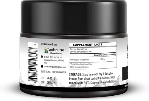 Vista 9 de Resina Shilajit/Shilajeet del Himalaya - 500 mg 80% ácido fúlvico Puro y natural Potente suplemento ayurvédico para energía, resistencia