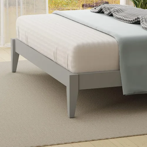 Vista 9 de Cama de plataforma de madera maciza estilo cabaña en tamaño King - Ultimate Grey gris (Ultimate Grey)
