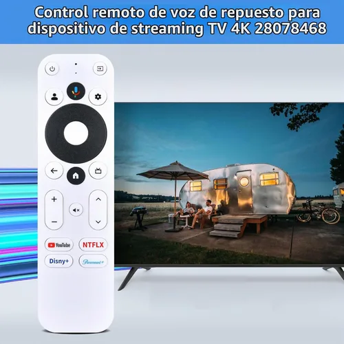 Vista 2 de PZL Control remoto de voz de repuesto compatible con Onn Google TV 4K Streaming Device 28078468