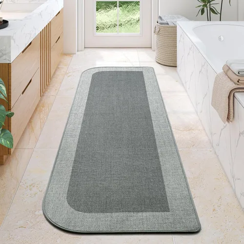Vista 35 de YDKGL Alfombra de baño Half Circle, alfombras de baño finas antideslizantes A- Marrón a