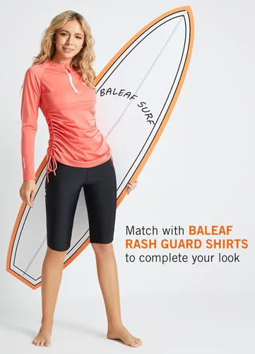 Vista 6 de baleaf Women's Swimming Shorts Long Leggings SPF UV UPF50+ High Waist Swimsuit with Pockets for Swimming Surf Beach