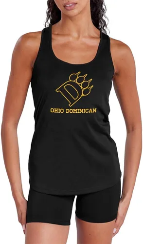 Vista 332 de Camiseta deportiva sin mangas oficial de NCAA Collegiate para mujer, con espalda cruzada, colección con logotipo primario