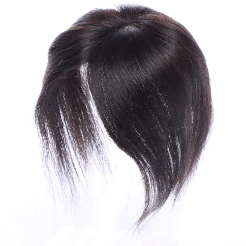 Vista 2 de Benehair Extensiones de cabello con clip en la parte superior para mujer, base de seda, hechas a mano, tupé, parte media, extensión de cabello