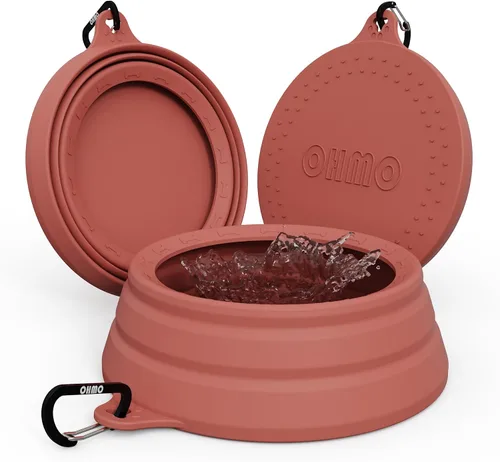 Vista 16 de OHMO Tazón de Agua para Perros Colapsable a Prueba de Derrames 24oz para Autos, Tazones Portátiles sin Salpicaduras para Viajes de Perros