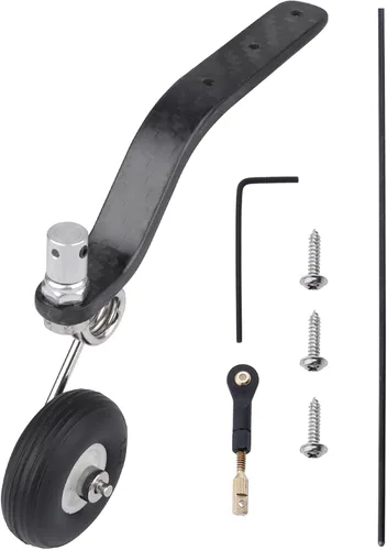 Vista 2 de 50cc Nitro Great Plane Landing Gear Carbon Tail Wheel Assembly 1.5 pulgadas Rubber Tire Kit RC Airplane Piezas de repuesto