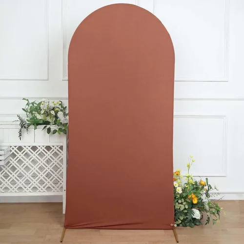 Vista 44 de Efavormart - Funda de elastano ajustada de elastano beige de 5 pies, ajuste cómodo, manga de fondo redonda para temas bohemios neutros y escenarios