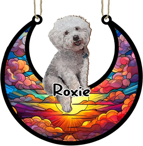 Vista 64 de LOVELYPOD Adorno de Navidad personalizado para perro pastor australiano, atrapasoles conmemorativo, adorno de Navidad de pastor australiano