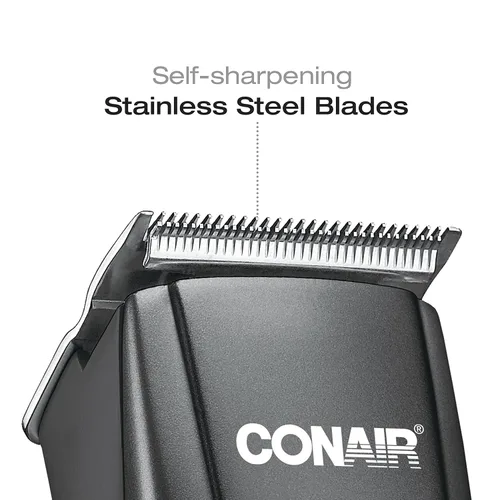 Vista 3 de ConairMAN Simple Cut, cortapelos para hombres, kit de corte de cabello para el hogar de 12 piezas Negro