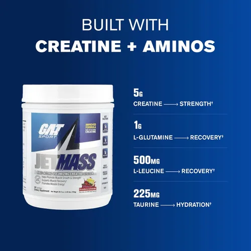Vista 6 de GAT SPORT JETMASS, Limonada de fresa, 26.5 oz (30 porciones)