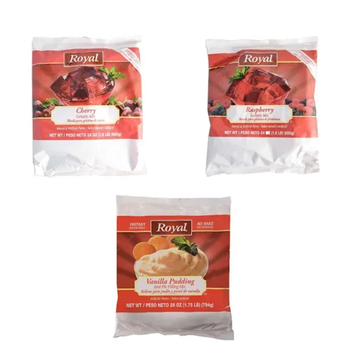Vista 8 de Royal Gelatin Mix Combo Pack, agente espesante, mezcla de postre (1 cada uno, naranja/lima/fresa)