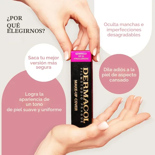 Vista 8 de Dermacol - Base de maquillaje líquida de cobertura completa mini 13g, base líquida mate con SPF 30, base resistente al agua para piel grasa, acné