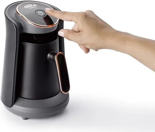 Vista 5 de Arzum Okka Minio - Máquina de café turco/griego automática, 120V UL EE. UU., 4 tazas, Negro/Oro