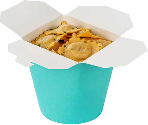 Vista 26 de Restaurantware Bio Tek - Contenedores de comida de 3.2 x 2.9 x 4 pulgadas, 200 cajas de fideos duraderas, desechables y sostenibles, cajas redondas
