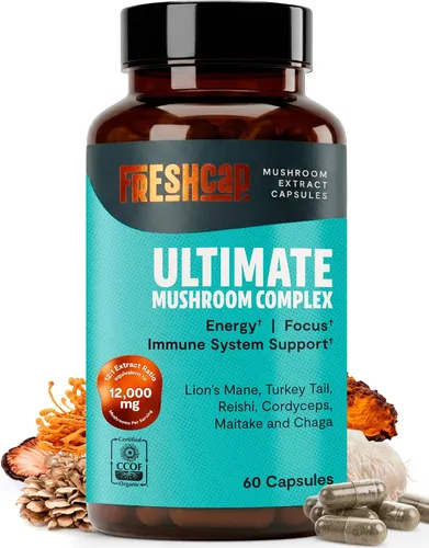 Vista 11 de FreshCap Mushrooms Suplemento de melena de leones en polvo, 14,000 mg, extracto de melena de león, suplemento de hongos para concentración