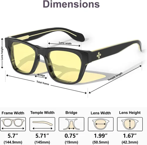 Vista 7 de VISOONE Blue Light Glasses Men Women Computer Gaming Anti Eyestrain Negro