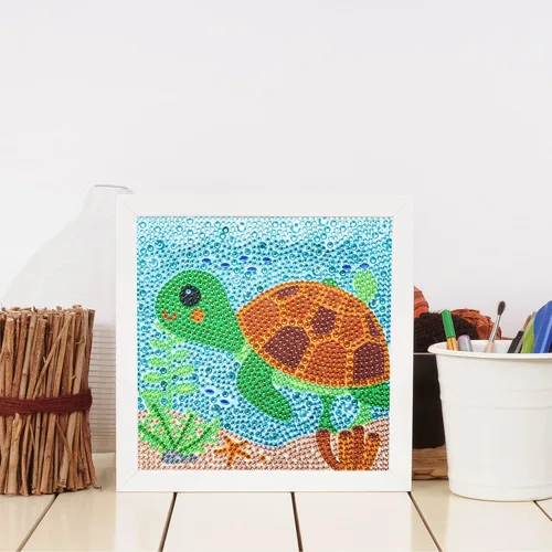 Vista 5 de CHWGLFGG Paquete de 6 kits de pintura de diamantes 5D para niños principiantes, kits de arte de diamantes lindos de taladro completo, arte de gemas