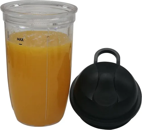Vista 2 de Vaso de viaje de repuesto con tapa de 18 onzas y para llevar, compatible con mezcla NutriBullet Blender de 1200 W (ZNBF30500Z/ZNBF30400Z/NBF70500)