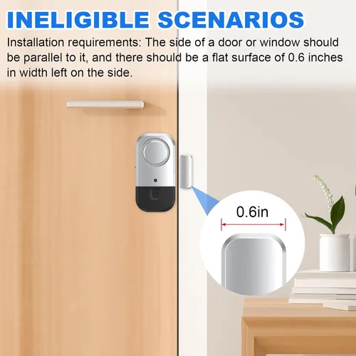 Vista 6 de Sensores de alarma para puerta y ventana, alarma de puerta para seguridad de los niños, alarmas de puerta para seguridad del hogar, oficina, tienda