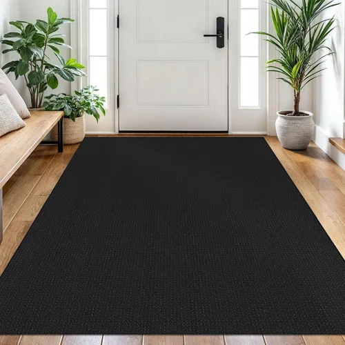 Vista 71 de EARTHALL Alfombra tejida de 2 x 3 pies, lavable para entrada, alfombra trenzada antideslizante, alfombra para puerta interior y exterior, alfombra