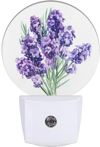 Vista 17 de EKOBLA Luz nocturna enchufable para jardín de primavera, luz nocturna LED de lavanda y camino floreciente para niños y adultos, decoración del hogar