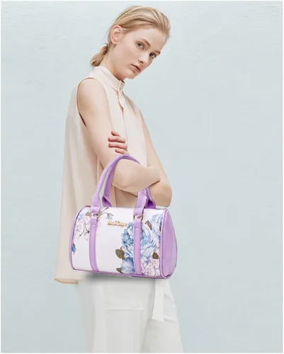 Vista 7 de Juego de 6 bolsas y monederos con estampado floral para mujer, bolso de mano de cuero para el hombro