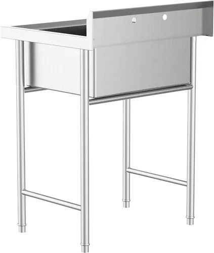 Vista 6 de VINGLI Fregaderos utilitarios independientes mejorados de 28" de acero inoxidable 304 para cuarto de lavandería con protector contra salpicaduras