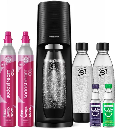 Vista 12 de SodaStream Terra - Paquete para hacer agua con gas en color negro, incluye 3 unidades de CO2 y botella de carbonatación