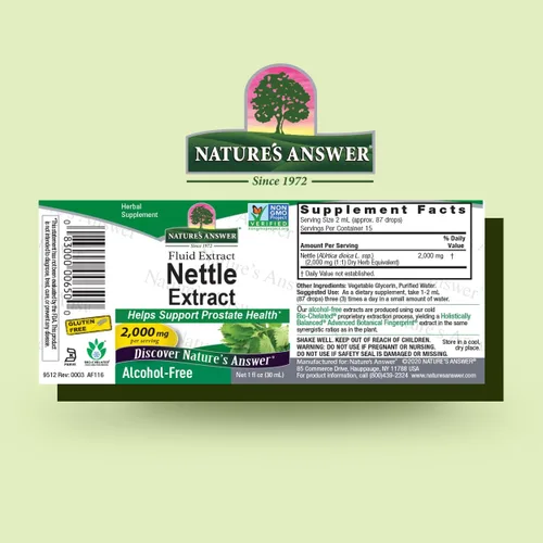 Vista 2 de Nature's Answer Suplemento de extracto de ortiga sin alcohol, 1 onza