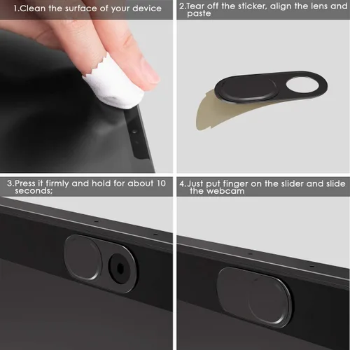 Vista 6 de Funda para cámara web de 0.027 pulgadas, ultra fina, para MacBook Pro, iMac, portátil, PC, iPad, iPhone, Smartphone, Proteja su privacidad visual