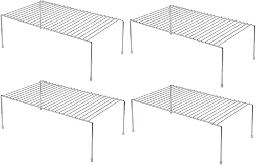 Vista 11 de iPEGTOP Juego de 2 organizadores de estantes de gabinete de cocina, medianos (13 x 9.4 pulgadas) para gabinete de baño, estante de alambre