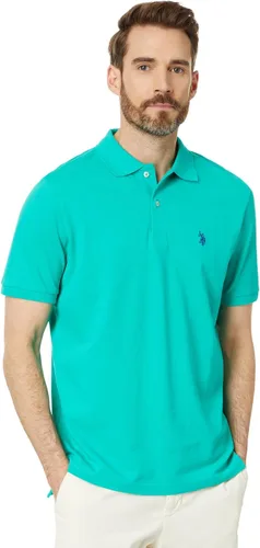 Vista 15 de Polo de piqué de algodón sólido para hombre con pequeño Pony Gris jaspeado