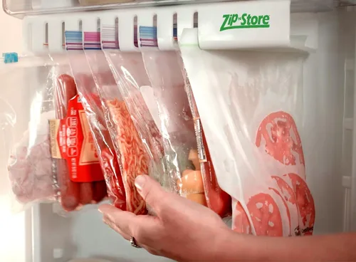 Vista 3 de Organizador de tu refrigerador - Bolsas con cierre hermético Organizador fácil de refrigerador - Organiza 10 bolsas, perfecto para sobras, fácil