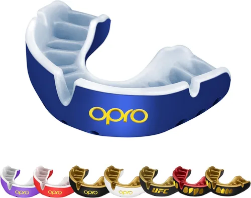 Vista 21 de OPRO Protector bucal Gold Level - Protector bucal moldeable con ajuste cómodo de primera calidad y protección multicapa para boxeo, artes marciales