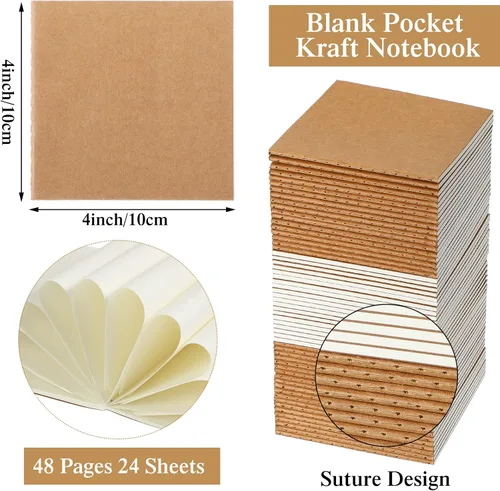 Vista 2 de Thenshop 100 cuadernos pequeños de bolsillo a granel, bloc de notas pequeños de 4 x 4 pulgadas con páginas en blanco y a rayas, diarios compactos