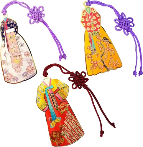 Vista 9 de Marcapáginas tradicionales coreanos en miniatura, regalos para estudiantes, niños, adultos, esposas, amigos, paquete de marcapáginas de metal único