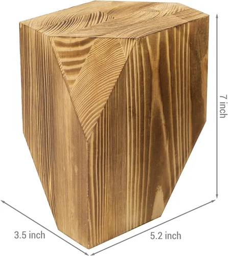 Vista 4 de MyGift Sujetalibros decorativos de madera de latón, diseño triangular, escritorio de oficina, extremos de libros de madera, soporte para libros
