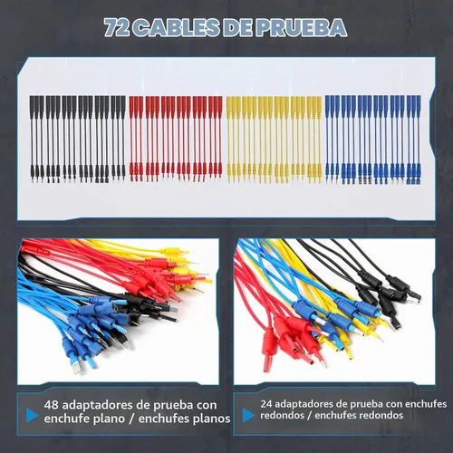 Vista 4 de Kit de cables de prueba de circuito automotriz de 110 piezas, kit de cables de multímetro, herramientas de diagnóstico automático multifunción