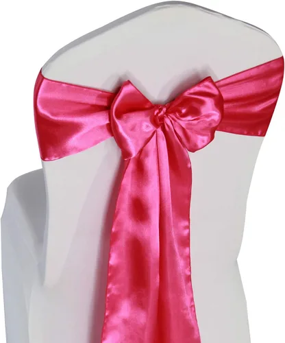 Vista 13 de WELMATCH Lazos de satén rosa rubor para silla, 50 unidades, lazos para sillas de decoración de banquetes de boda, fiesta, evento (rosa rubor, 50)