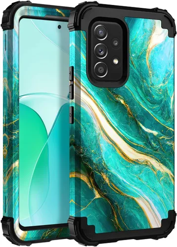 Vista 70 de Hocase Funda para Galaxy A37 5G, protección resistente a prueba de golpes, parachoques de goma de silicona suave+funda protectora híbrida