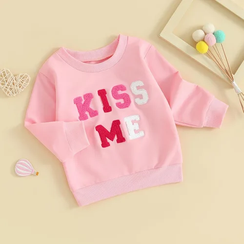 Vista 196 de Traje de San Valentín para bebé, niña, niño, traje de San Valentín, sudadera de manga larga con estampado de corazón