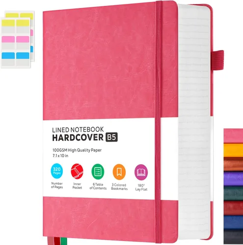 Vista 20 de FOCUS DAY Cuaderno de tapa dura 8.5 x 11, cuaderno de 320 páginas tamaño A4 grande para la universidad con líneas para la escuela y el trabajo, gran